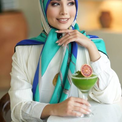 روسری رنگی طرح دار نخی کد 1885