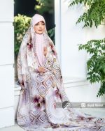 چادر کرپ حریر رنگی کد 1023 - Image 3