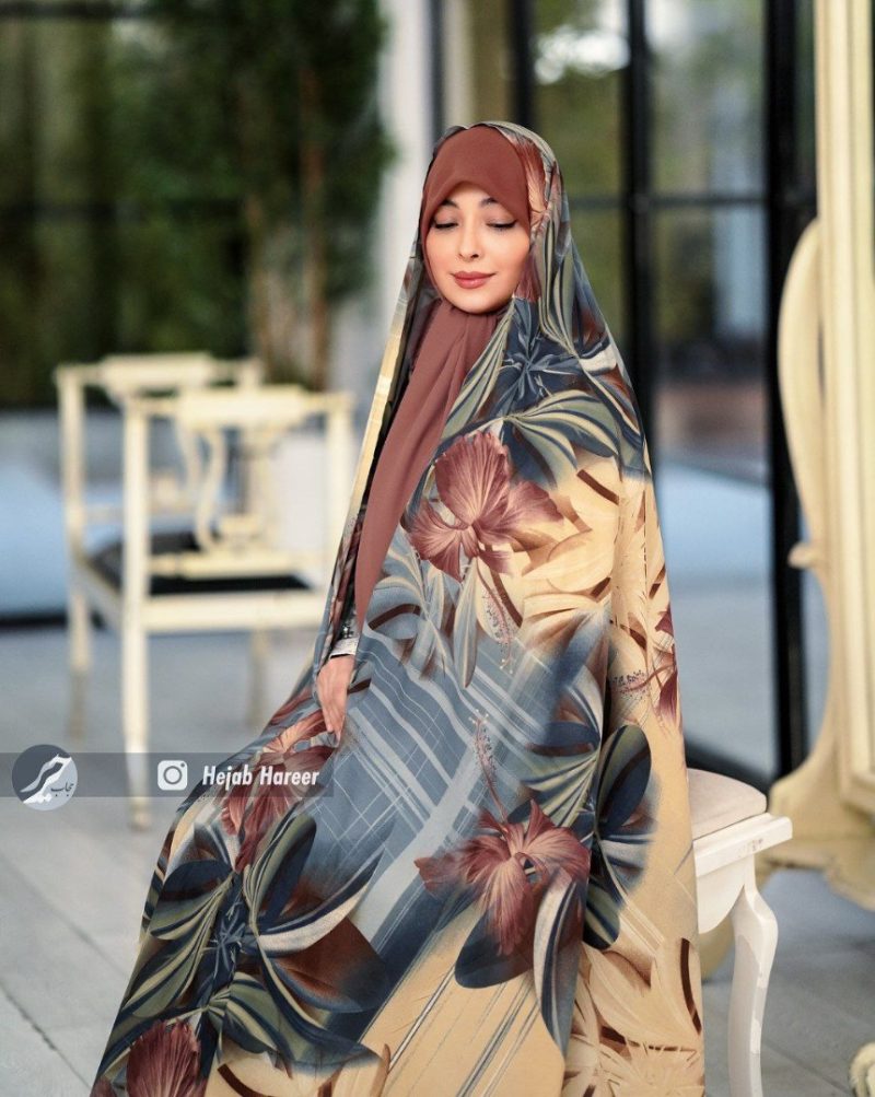 چادر کرپ حریر رنگی کد 1146 - Image 1