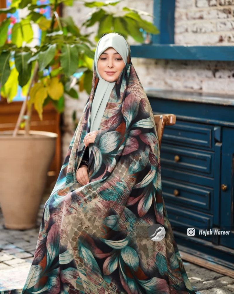 چادر کرپ حریر رنگی کد 1130 - Image 1