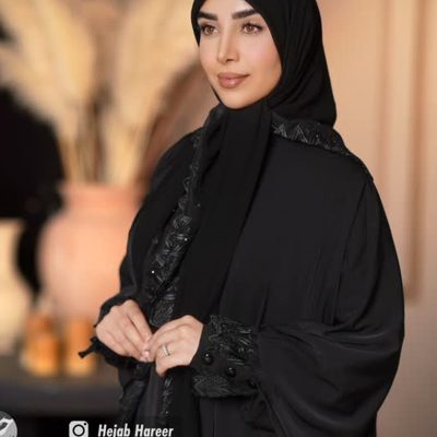روسری مشکی کار شده تور دانتل کد 2484