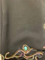 روسری مشکی کار شده کد 2497 - Image 2