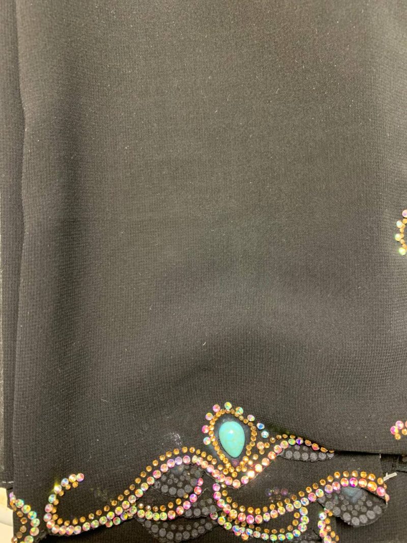 روسری مشکی کار شده کد 2497 - Image 2