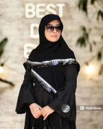 روسری مشکی کار شده تور دانتل کد 2522 - Image 2