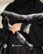 روسری مشکی کار شده تور دانتل کد 2522