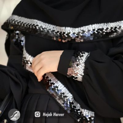 روسری مشکی کار شده تور دانتل کد 2522