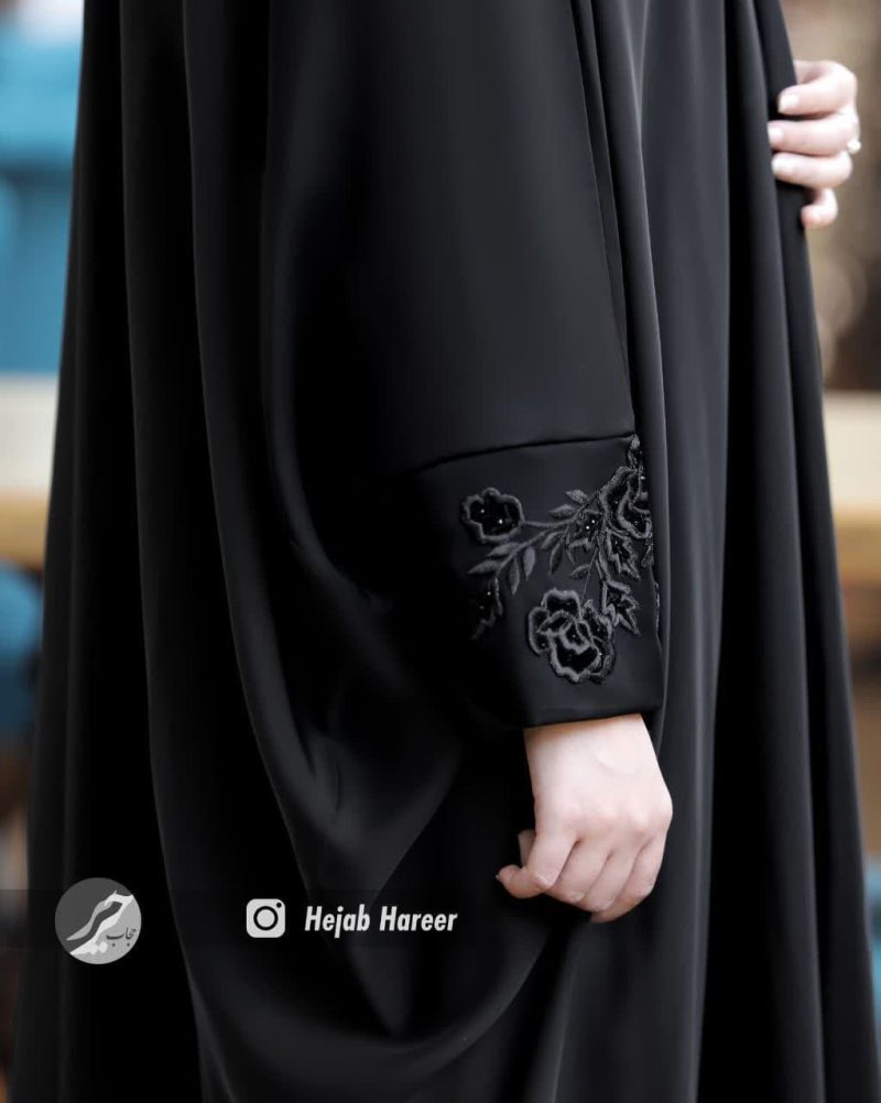 3002 چادر مشکی گلدوزی شده کد 3000 - Image 1