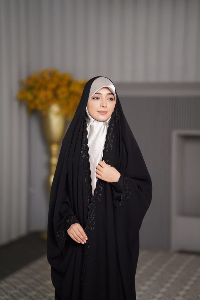 چادر مشکی عربی گلدوزی شده کد 3014 - Image 1