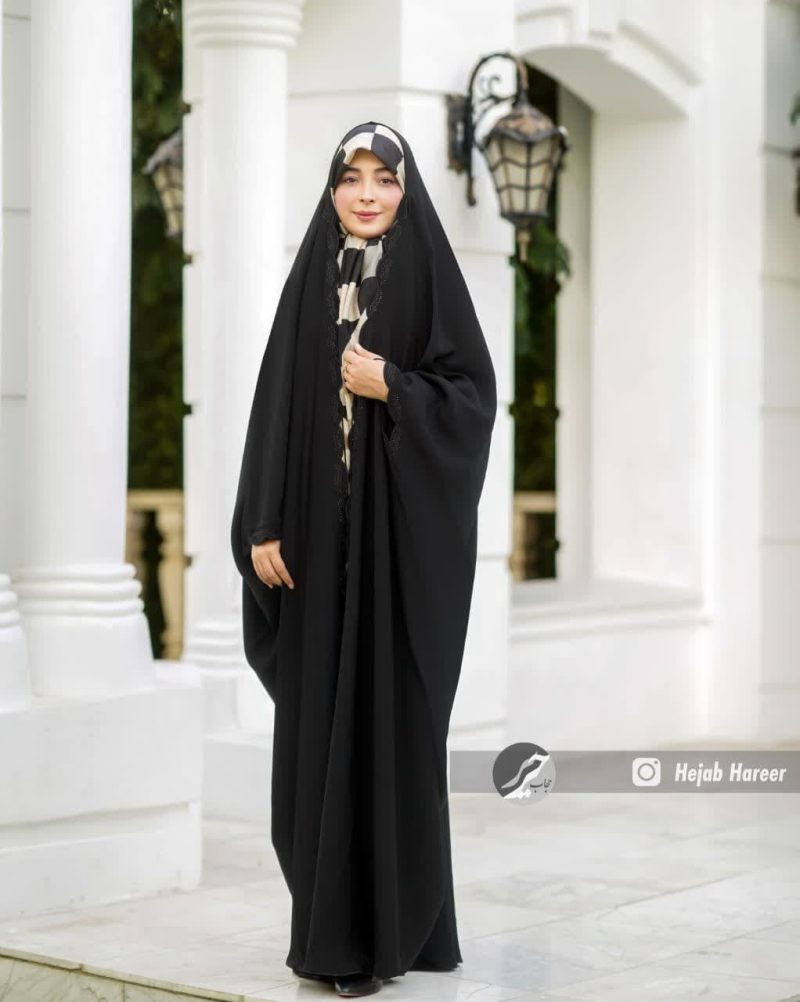 چادر مشکی عربی گلدوزی شده کد 3021 - Image 2