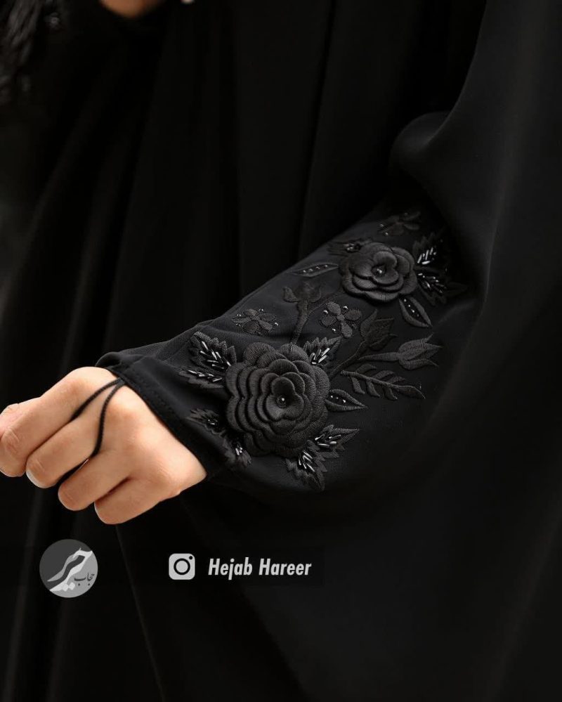 چادر مشکی عربی گلدوزی شده کد 3028 - Image 1