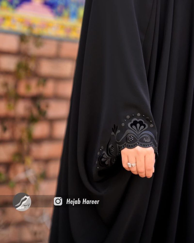 چادر مشکی عربی گلدوزی شده کد 3070 - Image 1