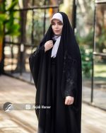 چادر مشکی عربی گلدوزی شده کد 3080 - Image 3