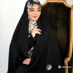 چادر مشکی طرح دار کره ای کد 3317