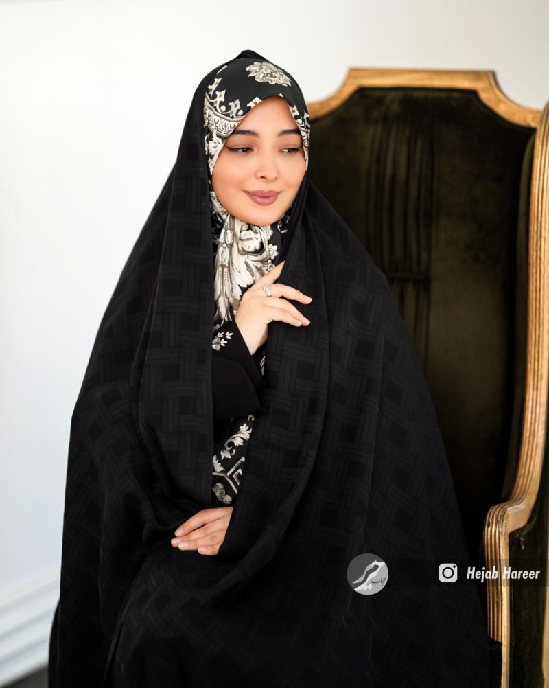 چادر مشکی طرح دار کره ای کد 3317 - Image 1
