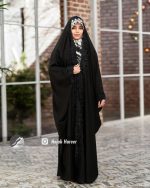 چادر مشکی عربی گلدوزی شده کد 3060 - Image 2