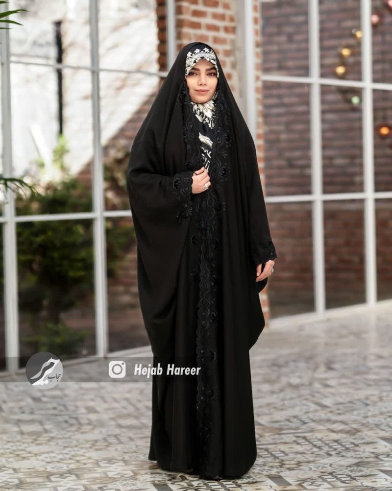 چادر مشکی عربی گلدوزی شده کد 3060 - Image 2