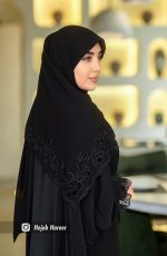 روسری مشکی گلدوزی شده کد 2515