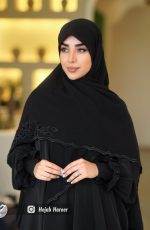 روسری مشکی گلدوزی شده کد 2515 - Image 2