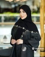 روسری مشکی کار شده کد 2497 - Image 3