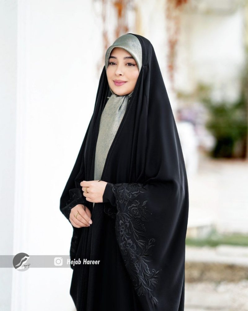 چادر مشکی عربی گلدوزی شده کد 3170 - Image 3