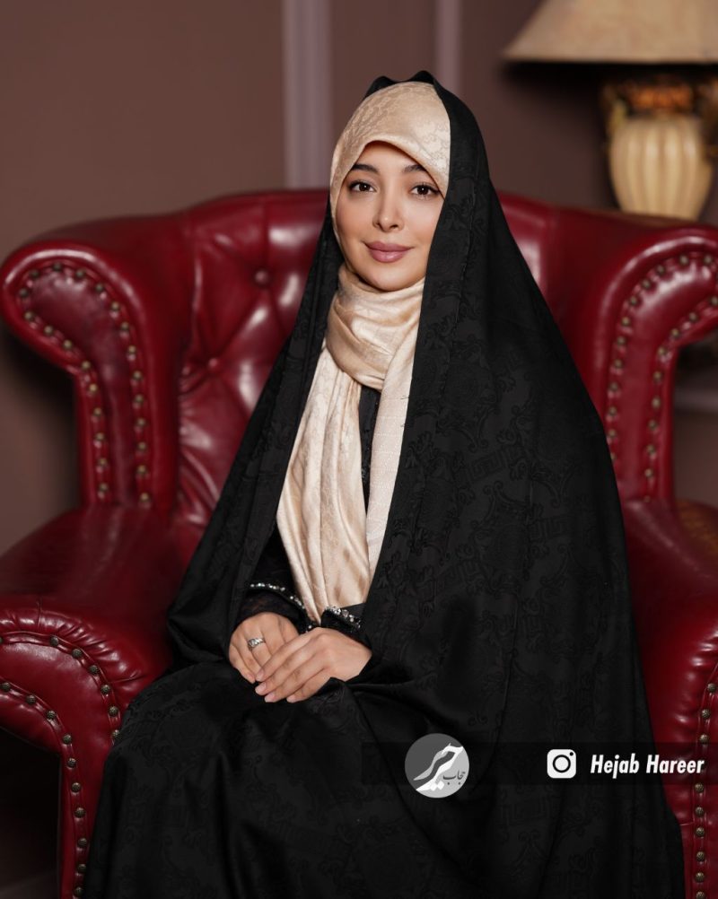 چادر مشکی طرح دار کره ای کد 3366 - Image 1