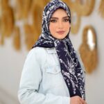 روسری رنگی طرح دار ابریشم تویل کد 2039