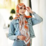 روسری رنگی طرح دار نخی کد 2024