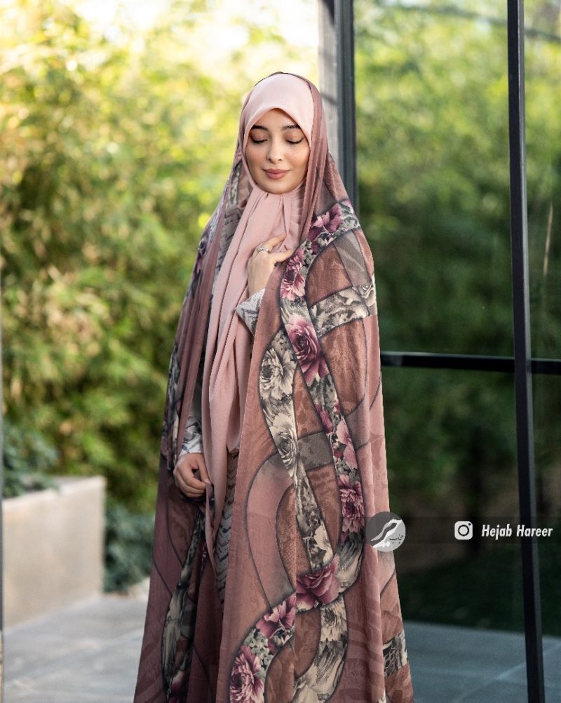 چادر کرپ حریر رنگی کد 1143 - Image 1