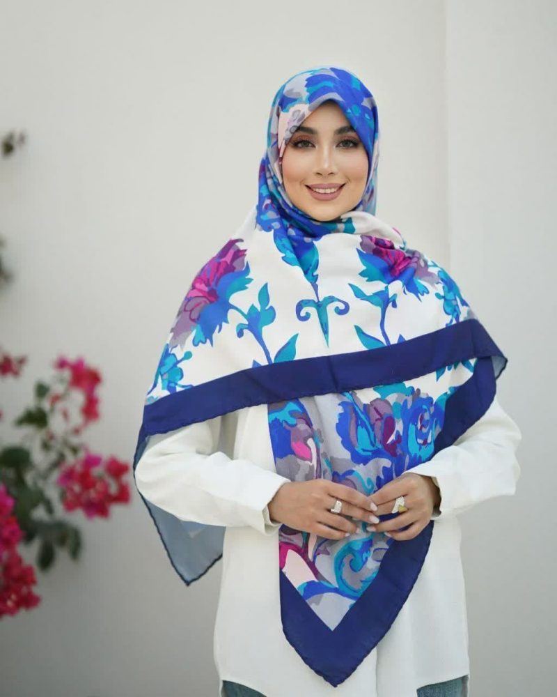 روسری رنگی طرح دار نخی کد 2088 - Image 1