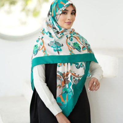 روسری رنگی طرح دار نخی کد 2089