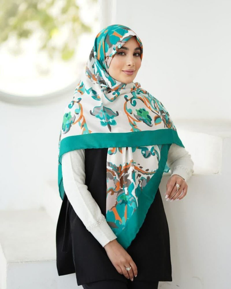 روسری رنگی طرح دار نخی کد 2089 - Image 1