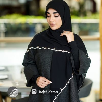 روسری مشکی کار شده کد 2641