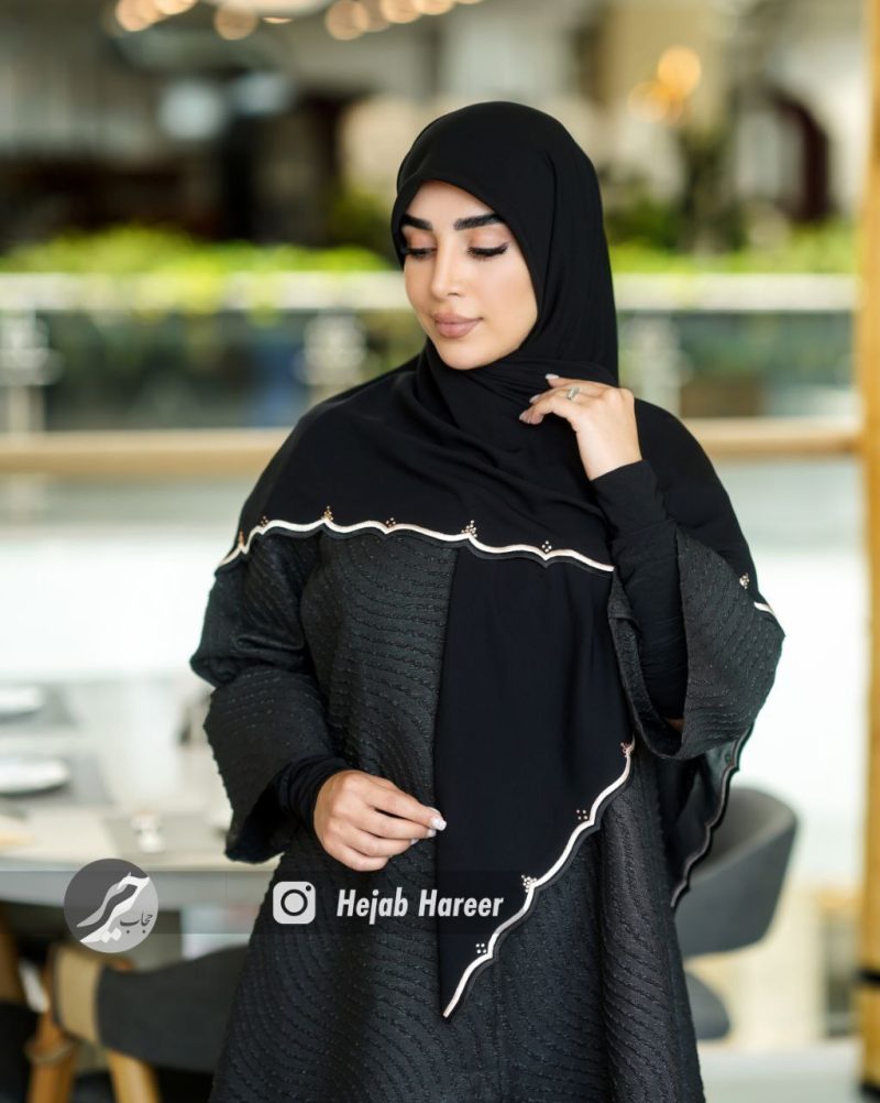 2641 روسری مشکی کار شده کد 2641 - Image 1