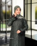 مانتو ژاکارد مجلسی زمرد کد 40219