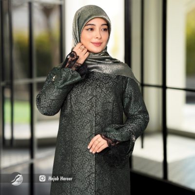 مانتو ژاکارد مجلسی زمرد کد 40219