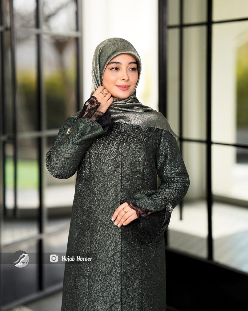 مانتو ژاکارد مجلسی زمرد کد 40219 - Image 1