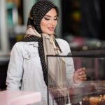 روسری رنگی طرح دار ابریشم ژاکارد کد 2153