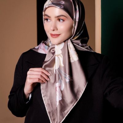 روسری رنگی طرح دار ابریشم ژاکارد کد 2134