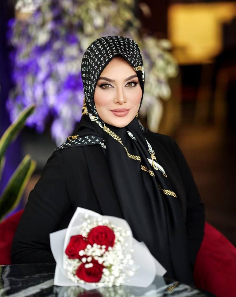 2154 روسری رنگی طرح دار ابریشم ژاکارد کد 2154 - Image 1