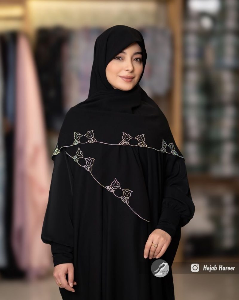 روسری مشکی کار شده کد 2653 - Image 1