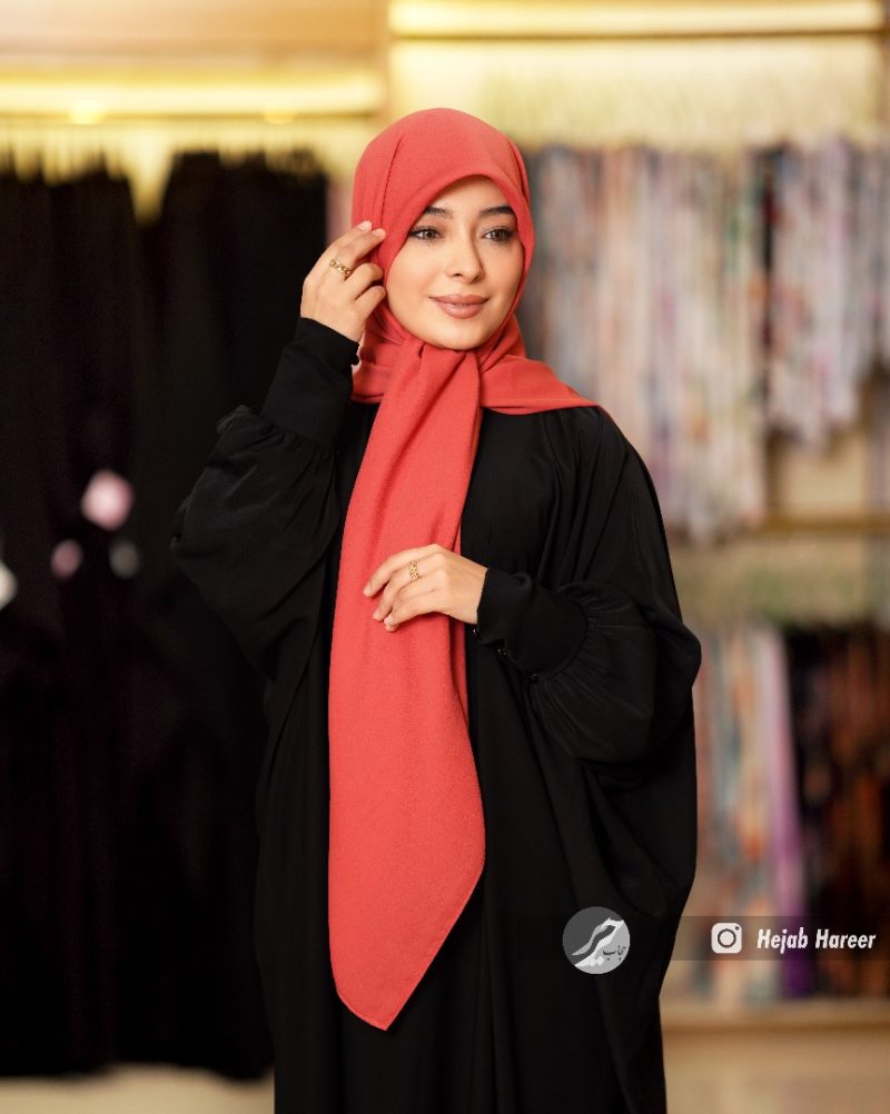 502 روسری رنگی ساده کرپ حریر کد 502 - Image 1