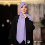 روسری رنگی ساده کرپ حریر کد 510