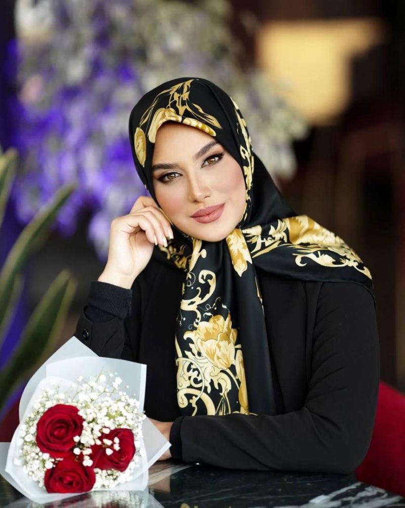 روسری رنگی طرح دار ابریشم ژاکارد کد 2150 - Image 1