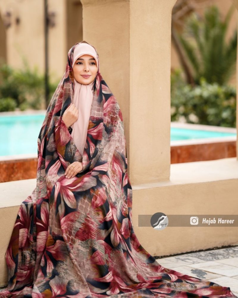 1149 چادر کرپ حریر رنگی کد 1149 - Image 1