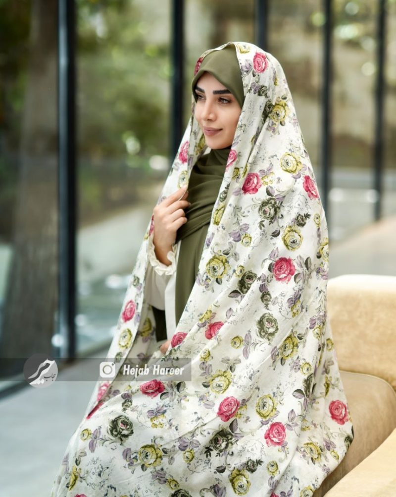 1155 چادر کرپ حریر رنگی کد 1155 - Image 1