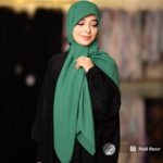 روسری رنگی ساده کرپ حریر کد 523