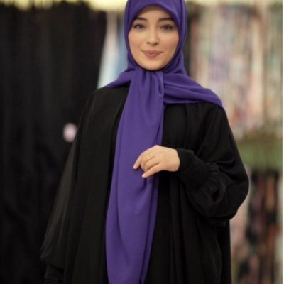 روسری رنگی ساده کرپ حریر کد 525