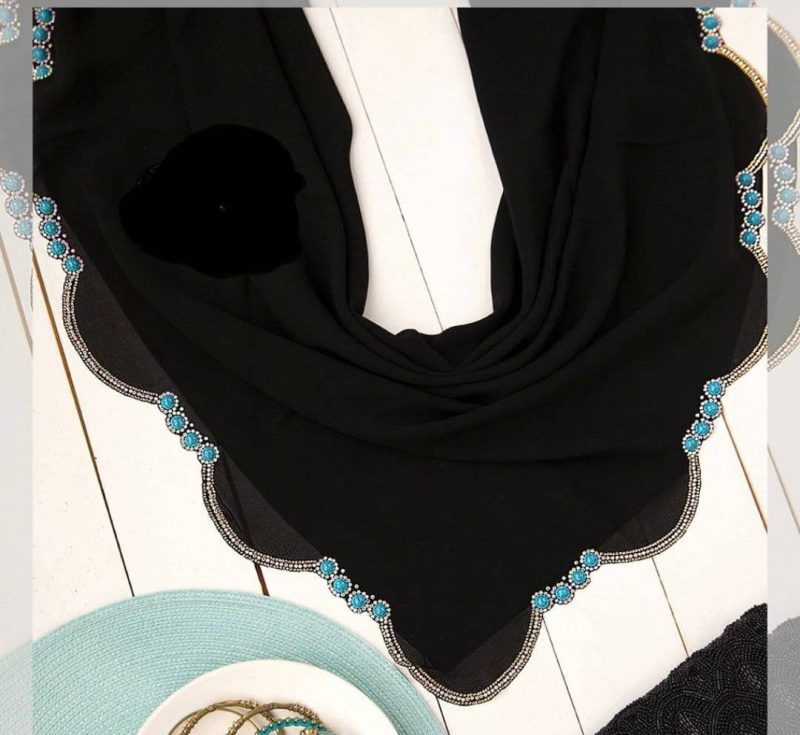 IMG-20240713-WA0002 روسری مشکی کار شده کد 2656 - Image 1