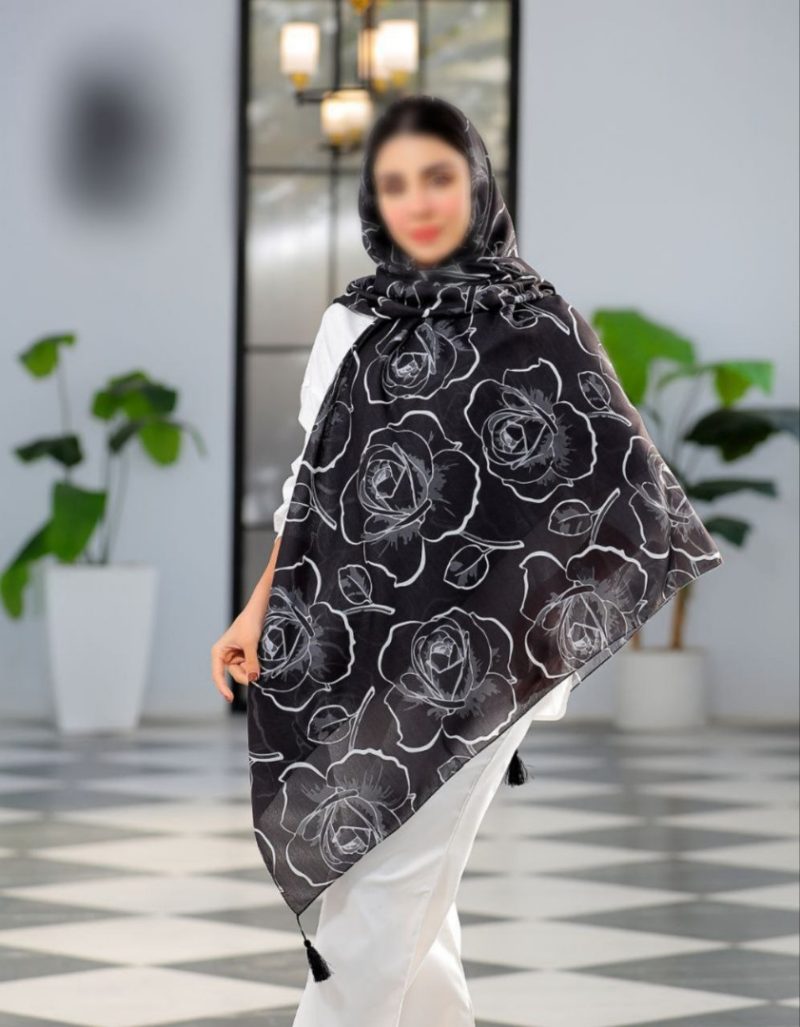 روسری نخی دخترانه اسپان منگوله دار کد 26123 - Image 1