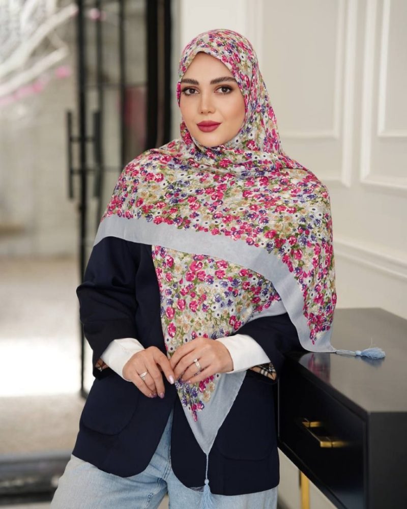 روسری نخی گُلدار کد 26142 - Image 1